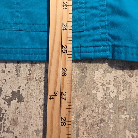 Cherokee Workwear #4728 Teal Blue Women's Mock Wrap Princess Seam Solid Top  XS - Picture 7 of 7